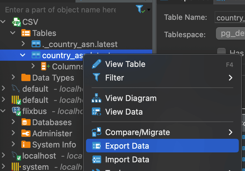 Exporting from a CSV to a Database in DBeaver.