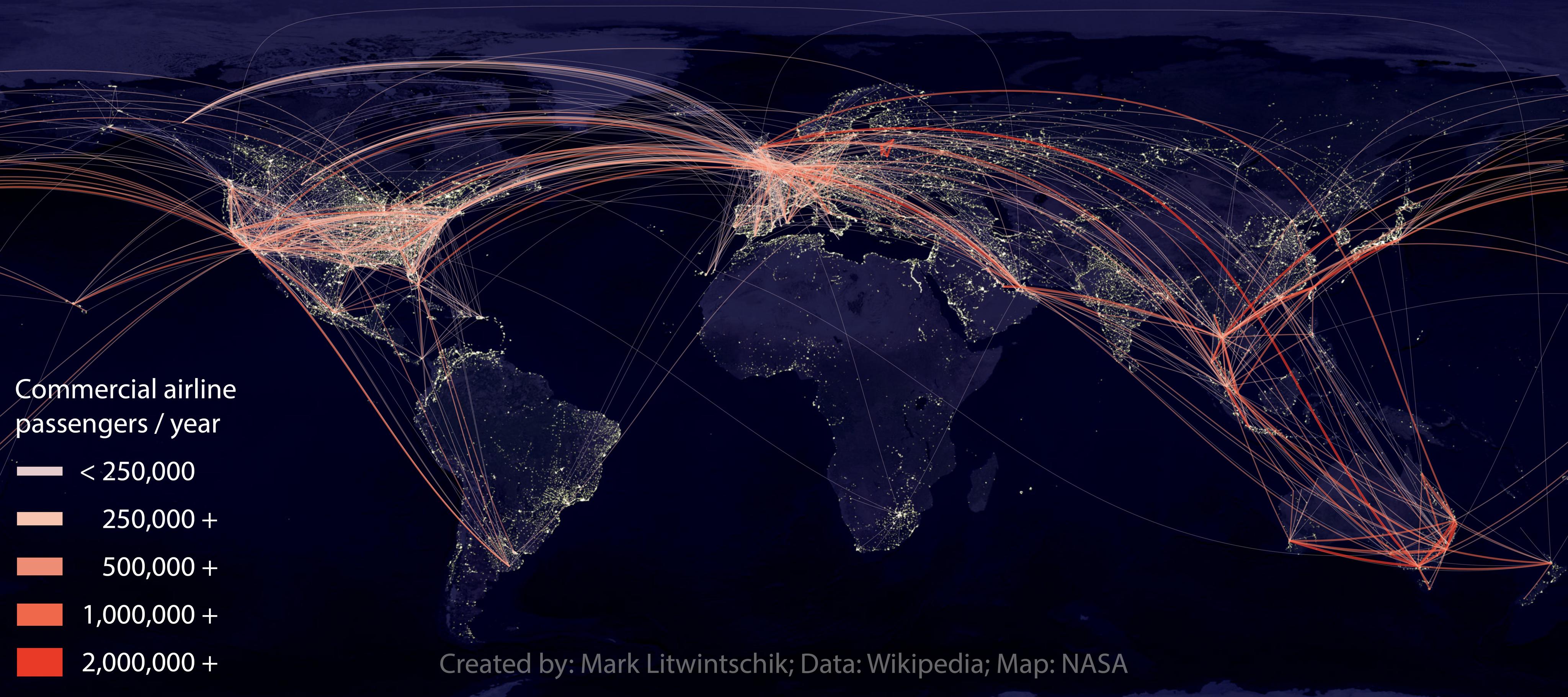 Popular Airline Passenger Routes: 2015