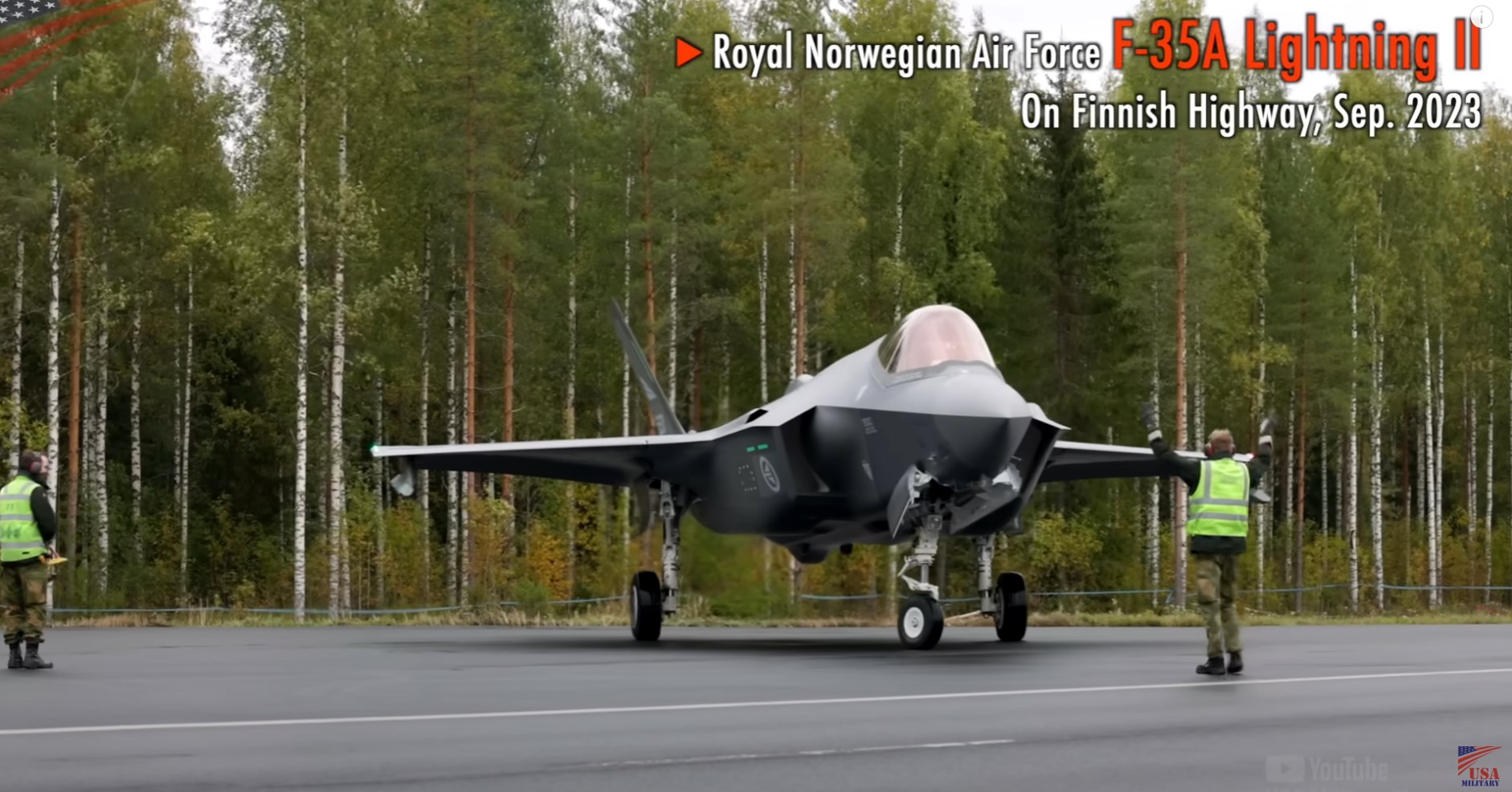 F-35A on a highway in Finland